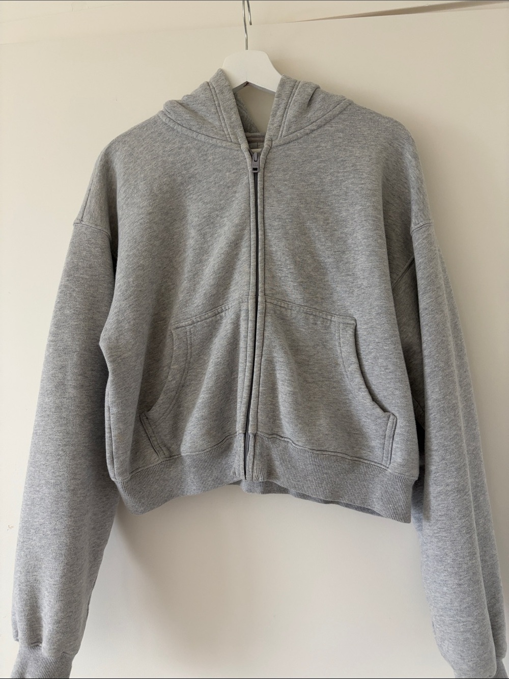 TNA Cozy Boyfriend Gray Zip-Up Hoodie Jacket